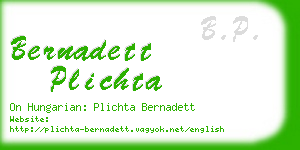 bernadett plichta business card